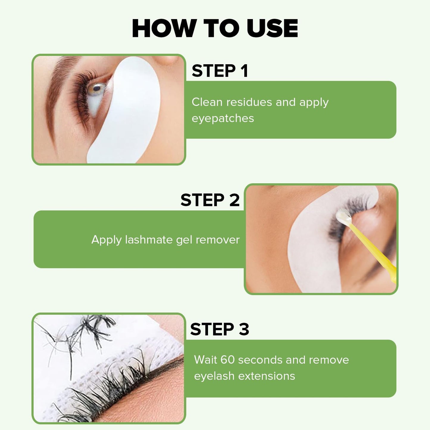 lashmate Eyelash Extension Remover, Makeup Lash Gel Remover Fast Action Dissolves Strong Glue with Low Odor, Gel Liquid Eyelash Remover for Sensitive Skin(15ml)