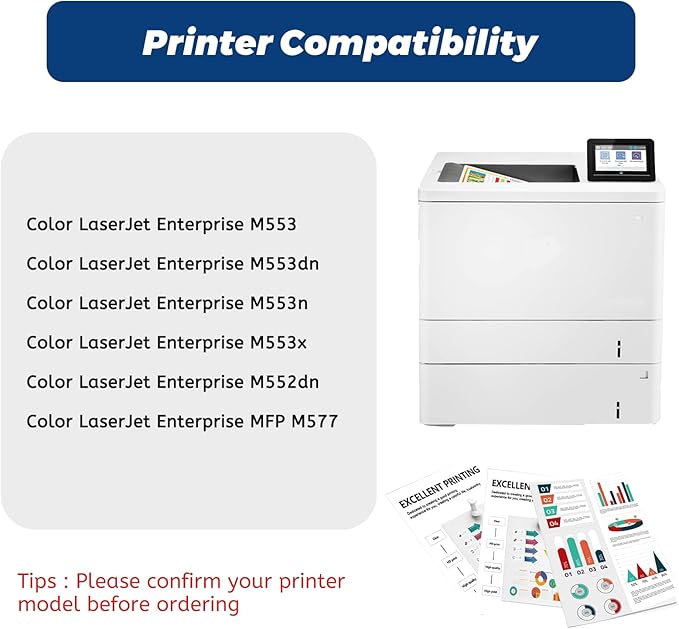 508A Cyan Toner Cartridge, Replacement Compatible for HP 508A 508X CF361A CF361X for Color LaserJet Enterprise M553 M552 Color LaserJet Enterprise MFP M577 Series Printer,with Smart Chip (1-Pack)
