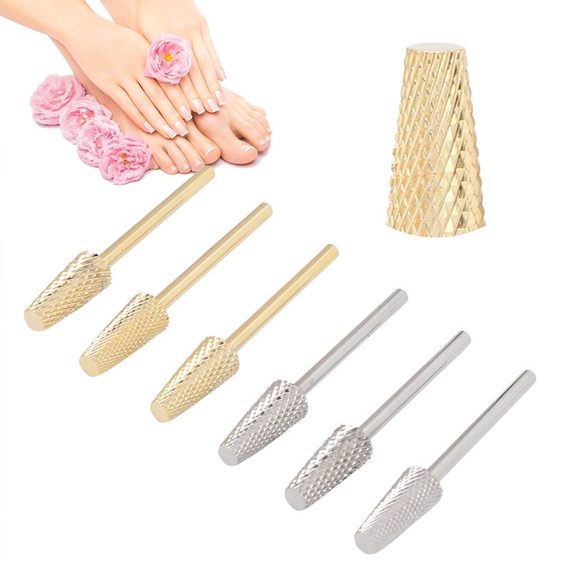 6Pcs Nail Drill Bits Sets, Electric Nail Drill Bit for Manicure Pedicure, Professional Tapered Carbide Nail Drill Bit Nail Art Tools for Acrylic Gel Nails Cuticle