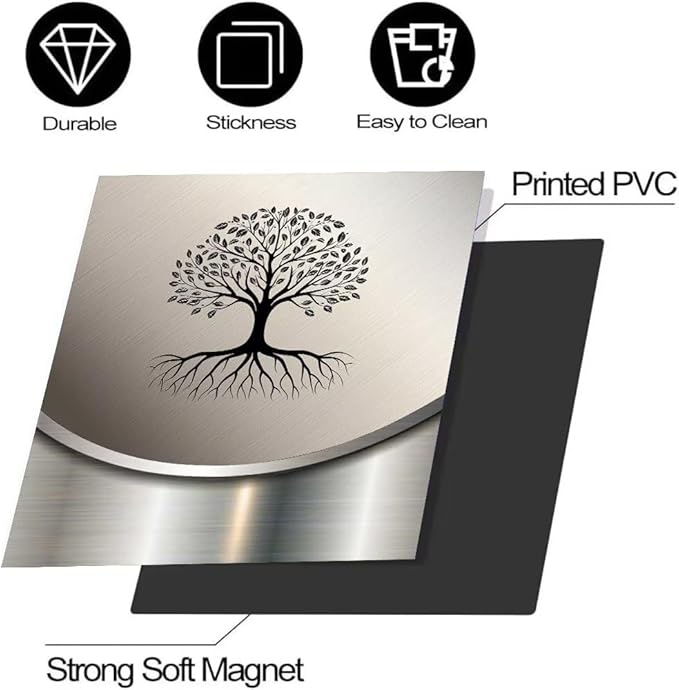 Dishwasher Magnet Cover Sticker,Stainless Steel Design Tree Pattern Fridge Door Cover Magnetic,Refrigerator Magnets Art Skin Panel Decal,Home Decor Decal,Vinyl Sticker,23W x 26H inchs