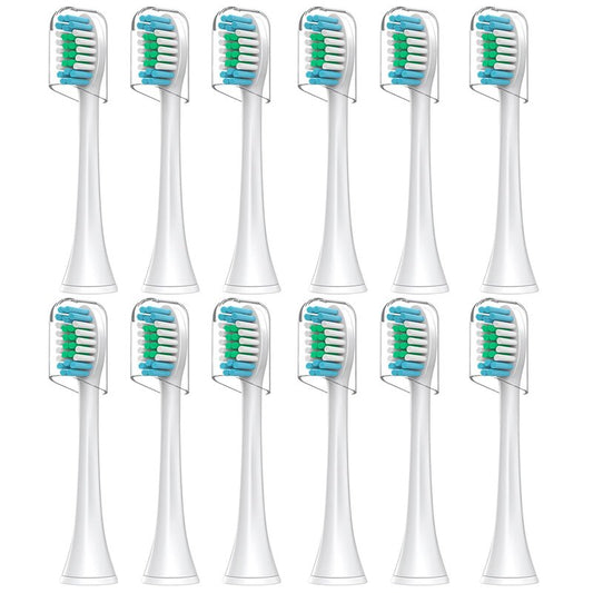 Sensogle Replacement Brush Heads Sensitive Compatible with Philips Sonicare Toothbrush 1100 6500, Soft Toothbrush Heads for Sensitive Teeth Care, Standard, White - 12 Pack with Toothbrush Cover