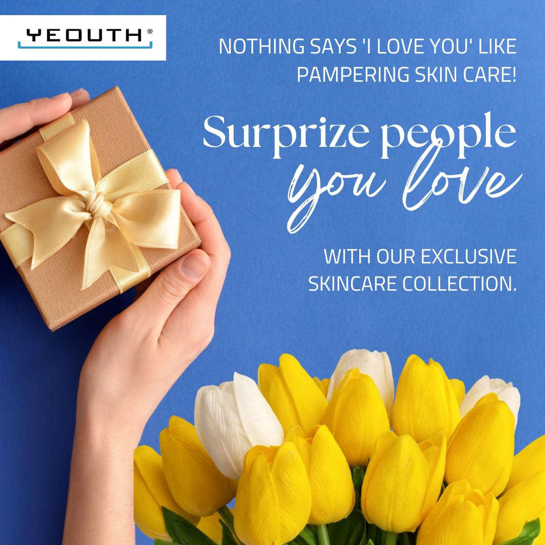 YEOUTH Skin Care Set: Hyaluronic Acid Serum for Face | Vitamin C Facial Serum | Face Cleanser | Skincare Toner & Cream | Hydrating Skin Care Gift Set 5-Piece