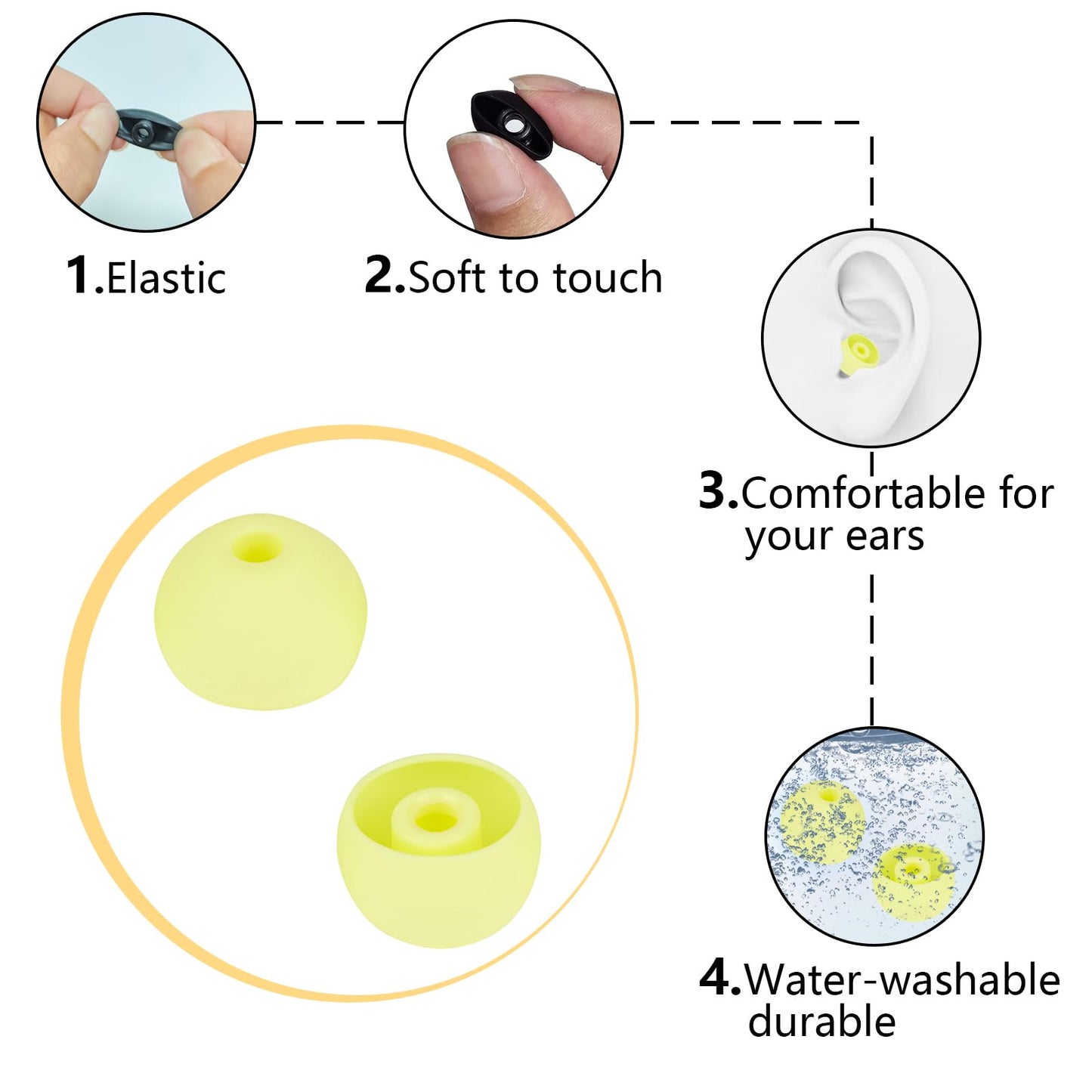 MQIMY Silicone Earbud Tips Replacement Ear Tips Compatible with Powerbeats Pro Beats Wireless Earphone Headphones Earbud Covers 4 Pairs
