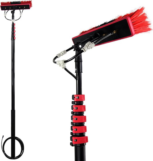 Photovoltaic Panel Cleaning,Cleaning Pole,Water Fed Telescopic Brush,Window Clean,Extendable Cleaner Conservatory Roof Cleaning Tools,5.4m/18FT