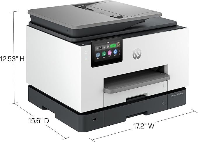 HP OfficeJet Pro 9135e Wireless All-in-One Color Inkjet Printer, Print, scan, Copy, fax, ADF, Duplex Printing Best-for-Office, 3 Month Instant Ink Trial Included, AI-Enabled (404M0A)