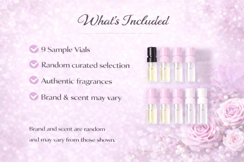 Perfume Gift Set for Women – 9 Designer Fragrance Samples, Mini Sampler Vials, Travel Size Fragrance Gift Kit