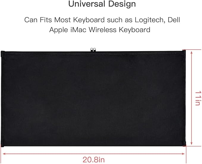 Keyboard Dust Cover for Universal Keyboards, 108 Keys Wireless/Wired Full Size PC Computer Mechanical Gaming Keyboard Protector, Logitech/iMac Magic Keyboard Sleeve Dust Cover Bag, Black