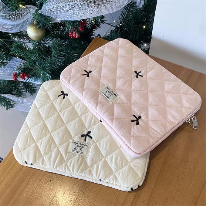 Attria Cute Bow Graphic Carrying Laptop Bag Y2K Preppy Laptop Sleeve Case Bag Kawaii Pad Computer Protect Case Pouch (11 inch,Pink)