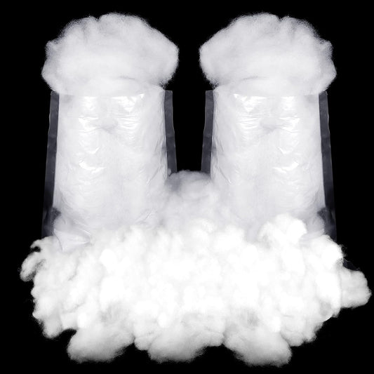 Riakrum Fake Snow Decor - Artificial Fluffy Fiber Stuffing for Tree Covering | 120g White Snow