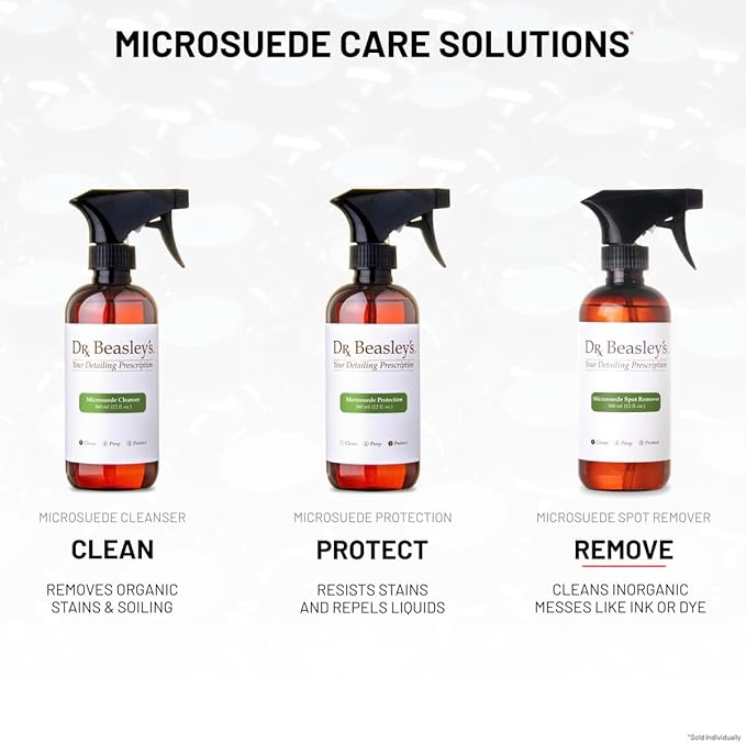 Dr. Beasley's Microsuede Spot Remover 12 fl oz - Specially Formulated for Faux Suedes, Preserves Softness, Wipe Away Ink, Dye Transfers, Stains