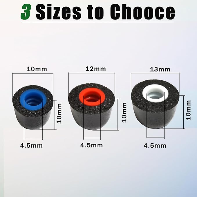Luckvan Memory Foam Tips Replacement Earbuds Tips Fit 4.5mm-6mm Anti-Slip Isolation Noise Replacement Ear Tips for in-Ear Earphones with Storage Box