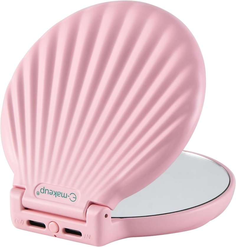 Compact Makeup Mirror with Lights - 2-Sided Folding Magnifying Mirror 3.5” | Lightweight & Shatterproof Gift for Women