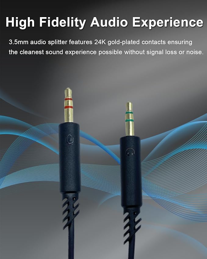 SPTSSWET Headphone Splitter 3.5mm Female to 2 Dual 3.5mm Male Headphone Mic Audio Y Splitter Cable for Computer Headset Microphone Gaming Speaker to Dual Jack PC Laptop Adapter,Black