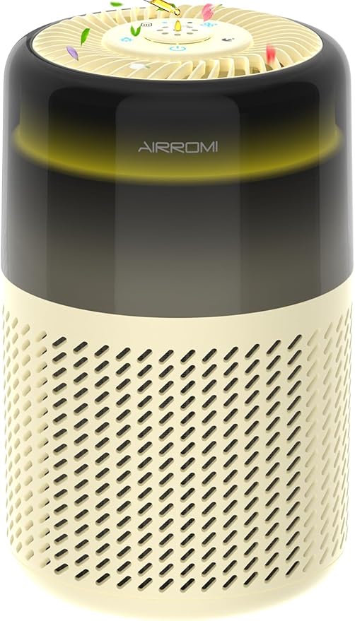AIRROMI HEPA Air Purifier for Bedroom&Home,Pet Air Purifier for Home Pets,Removes Pet Odor,Cat Litter Smell,Dust,Smoke&Allergies,Quiet Room Air Purifier with Scents,360°Air Cleaner,A2005 Pink