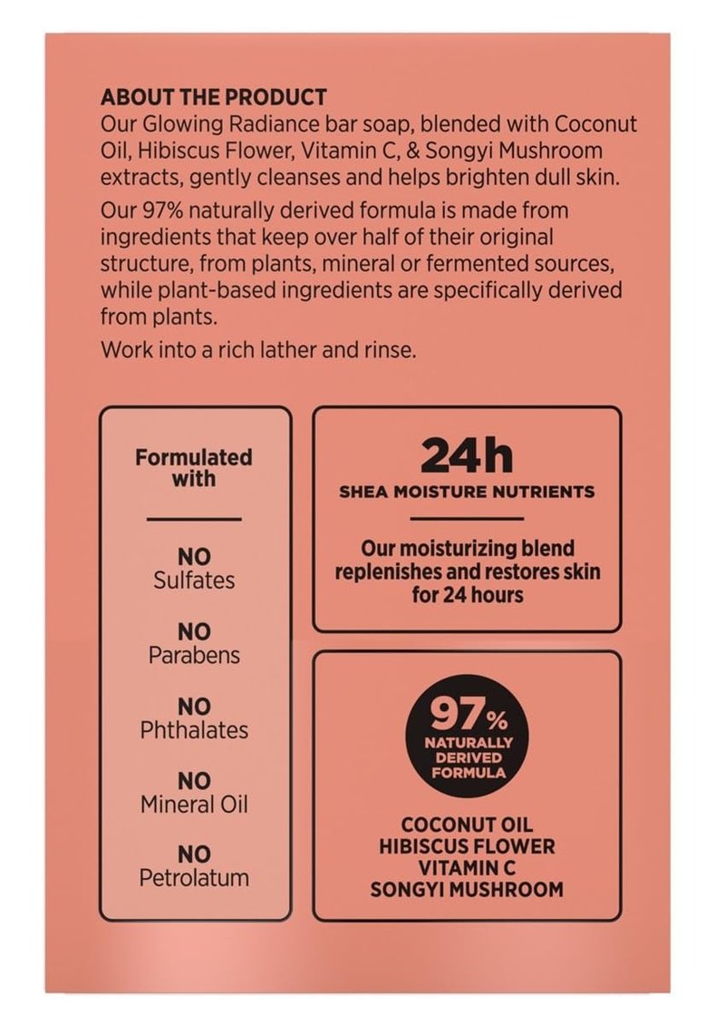 Shea Moisture Soap 8 Ounce Bar Coconut & Hibiscus Shea Butter (235ml) (6 Pack)