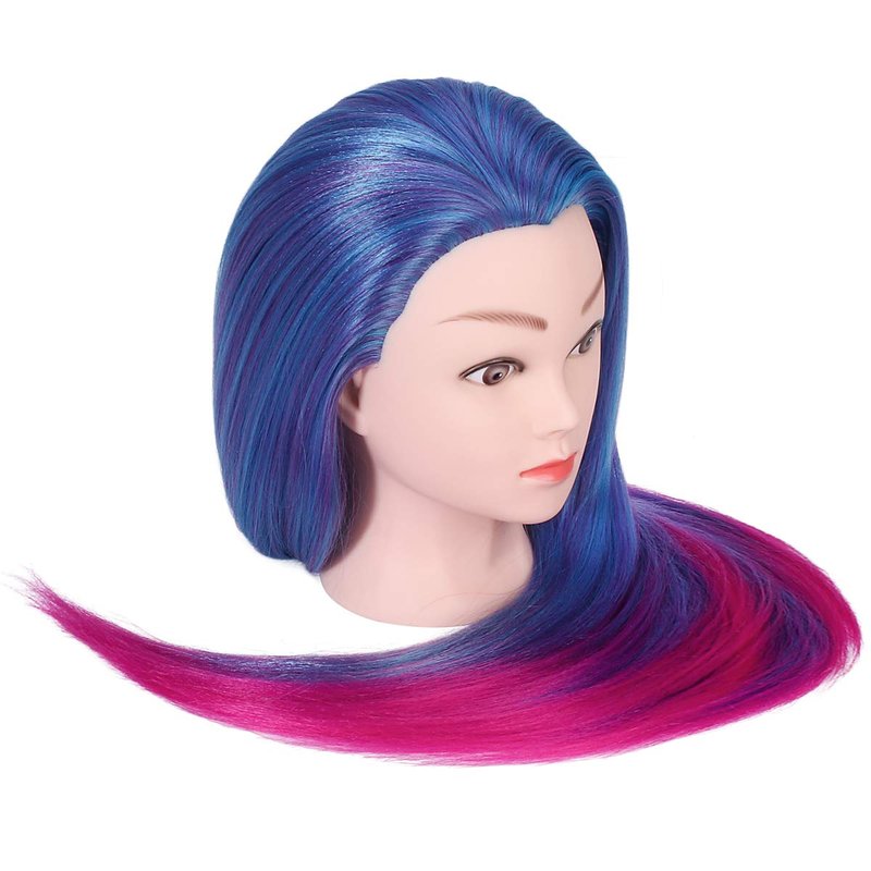 Mannequin Head with Hair, TopDirect 29" 100% Synthetic Fiber Training Head Manikin Cosmetology Hair Doll Head Styling Hairdressing Training Braiding Practice Heads with Clamp Holder and Tools