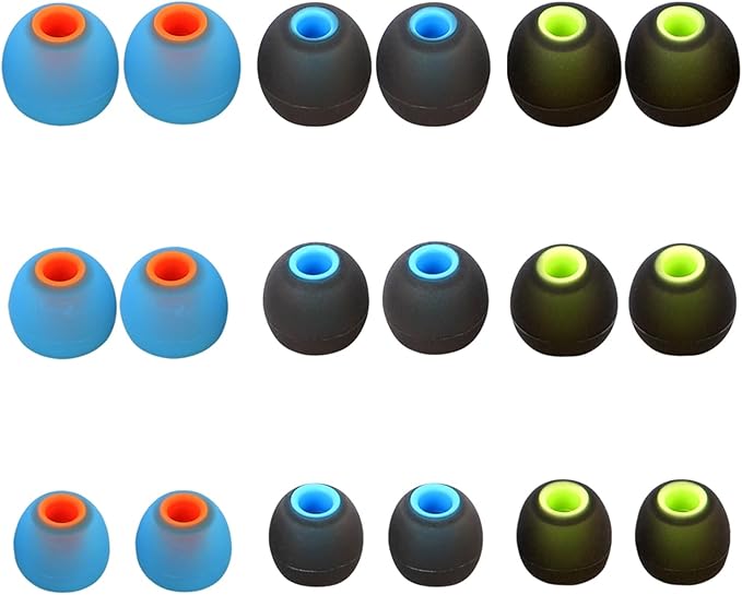 MMYQXI Silicone Replacement Earbud Tips Earbud Covers Ear Tips Fit for in-Ear Headphones (Inner Hole 3.8mm -5.1mm) Earbud Replacement Tips 9 Pairs