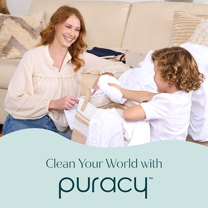 Puracy Stain Remover, Natural Based Travel and Laundry Stain Cleaner for Clothes, Baby Essentials, Kids Stains, Oil and Fabric Spot Cleaner, Unscented (Stain Remover Spray and Refill, 64 fl oz)