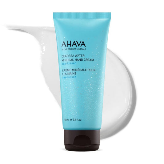 AHAVA Dead Sea Water Mineral Hand Cream, Sea-Kissed - Hand Moisturizer For Dry Cracked Hands, Light & Fast Absorbing, Enriched with Dead Sea Mineral Blend Osmoter, Witch Hazel & Allantoin, 3.4 Fl.Oz