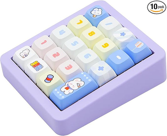 Adventurers K812 Wired Mechanical Numeric Keypad, 19-Key Hot-Swappable RGB Numpad, Macro Programmable, Detachable Type-C Cable, Game/Office Mode Switch – for PC/Laptop/Desktop (Purple)