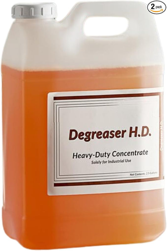 Heavy-Duty Degreaser, Concentrated, 2.5 Gallon, Yellow, Liquid, Alkaline, Kosher, Butyl-Free, 2 Pack