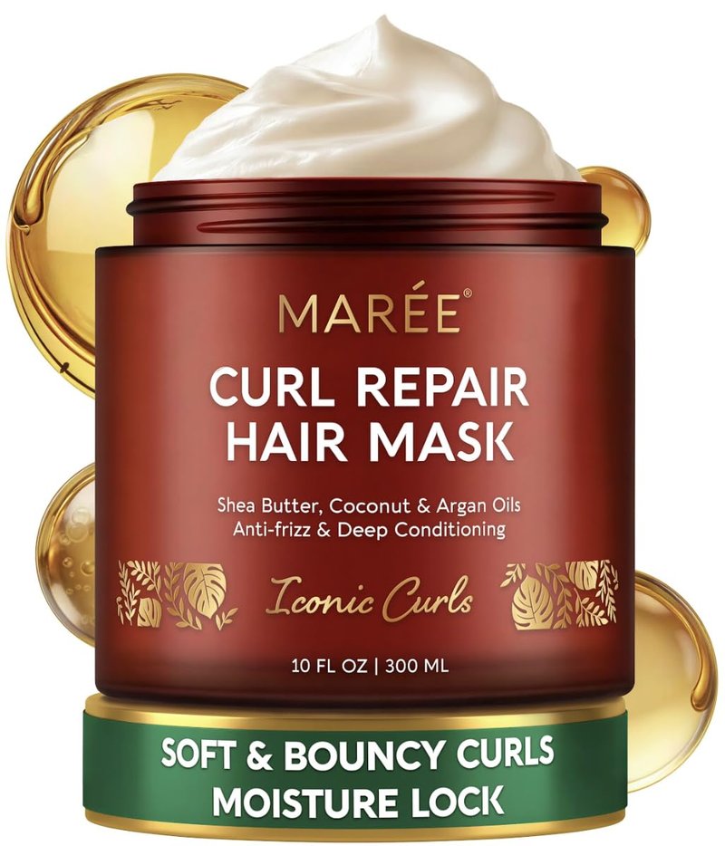 Deep Conditioning Hair Mask for Damaged Hair - Keratin Hydration & Repair | 10 Fl Oz, Beige
