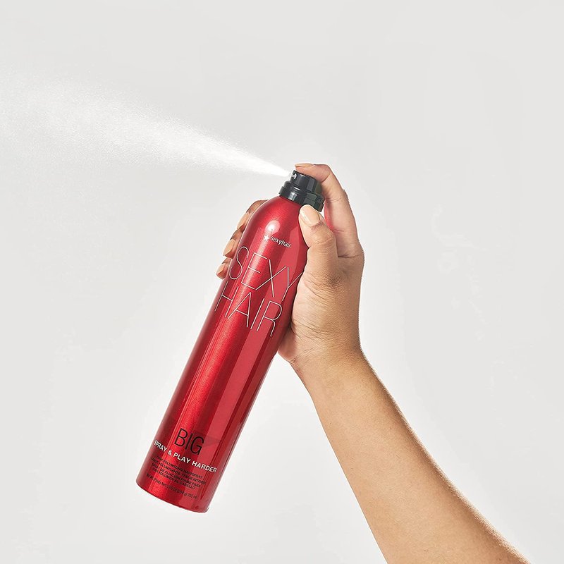 SexyHair Big Spray & Play Harder Firm Volumizing Hairspray, Twin Pack| All Day Hold and Shine | Up to 72 Hour Humidity Resistance.