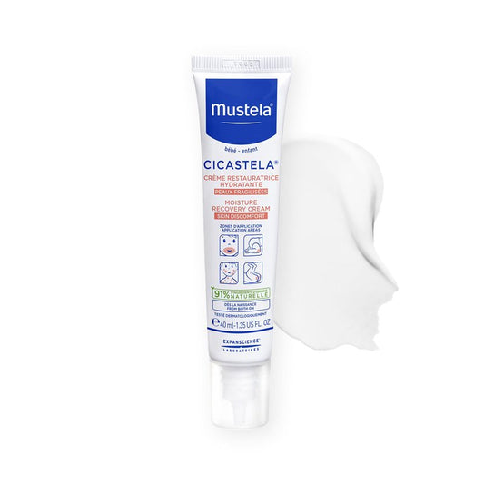 Mustela Cicastela Moisture Recovery Cream - Multipurpose Baby Ointment for Skin Discomfort - with Natural Avocado & Hyaluronic Acid - Fragrance-Free - 1.35 fl. Oz