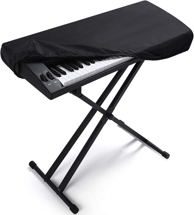 YNester 61 Keys Piano Keyboard Dust Cover -Adjustable Protective Covers Dust & Dirt Proof, Full Cover Elastic Cord Lock Easy Installation for Yamaha, Casio, RockJam,Alesis Digital Pianos