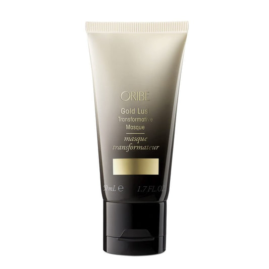 Oribe Gold Lust Transformative Mask Travel Size - Strengthens & Repairs Damage - Adds Softness, Shine & Nourishes Dry Strands - With Biotin & Niacinamide - For Damaged Hair - 1.7 oz