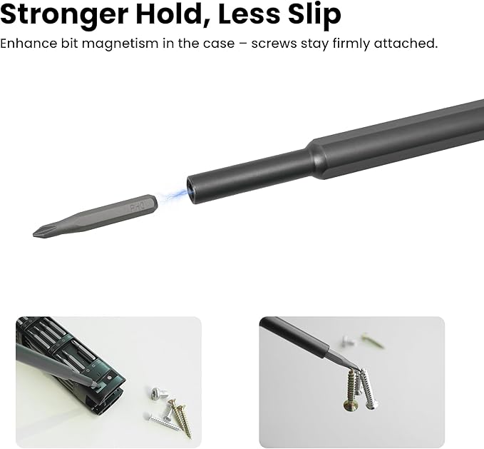 46 in 1 Precision Screwdriver Kit with Magnetic Bits & Metal Case, Compact Repair Tool Kit for Phone, Computer, Laptop, PC, Watch, Glasses, DIY, Drone, Game Console, Robot, Models & Electronics