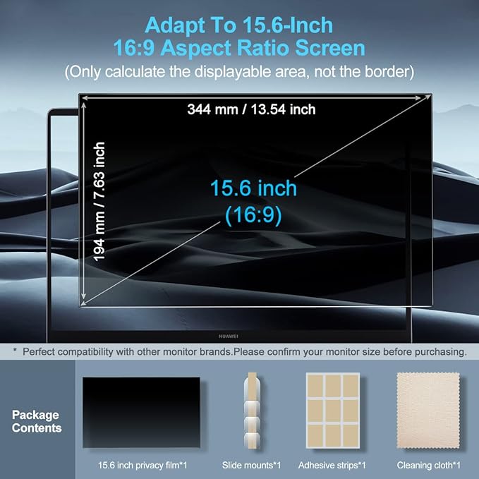 JEAPKA Laptop Privacy Screen Filters 15.6 Inch 16:9 Aspect Privacy Filter for 15.6 Inch