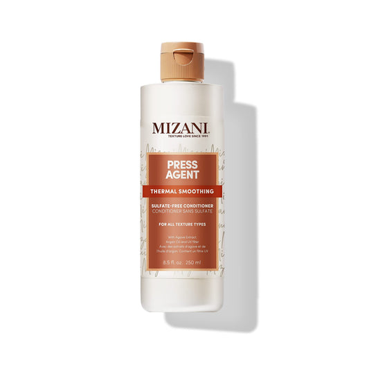 Mizani Press Agent Thermal Smoothing Sulfate-Free Conditioner, Pink Grapefruit, juicy Mandarin with a floral medley of Jasmine, Rose & Freesia, ending on notes of Musk & Wood., 8.5 fl. oz