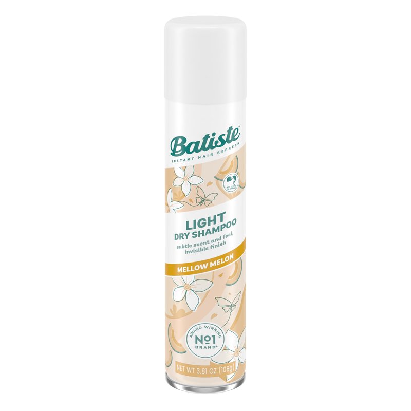 Batiste Light Dry Shampoo, Mellow Melon, Invisible Finish, Refresh Hair & Absorb Oil Between Washes, 3.81 Oz.
