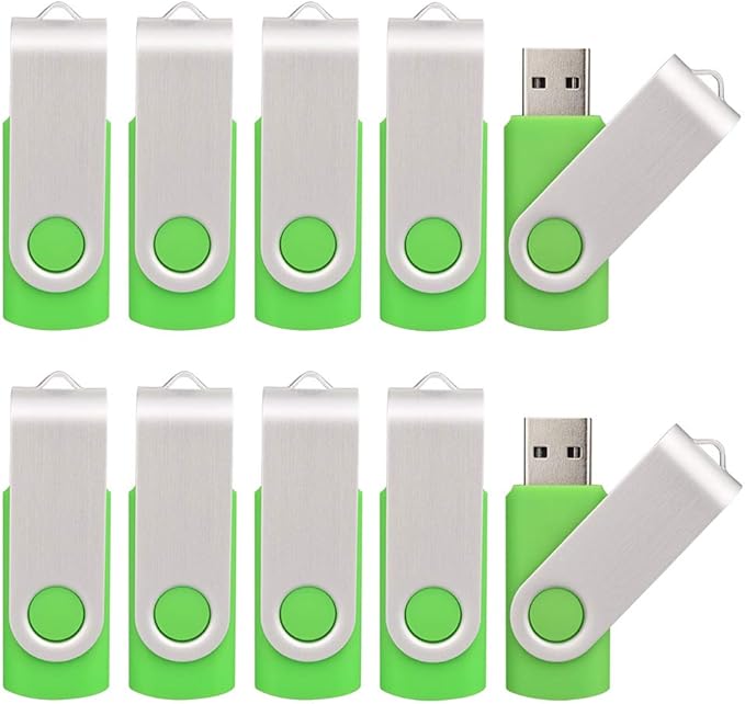 KALSAN 10 Pack 8GB USB Flash Drive 2.0 Memory Stick - Green