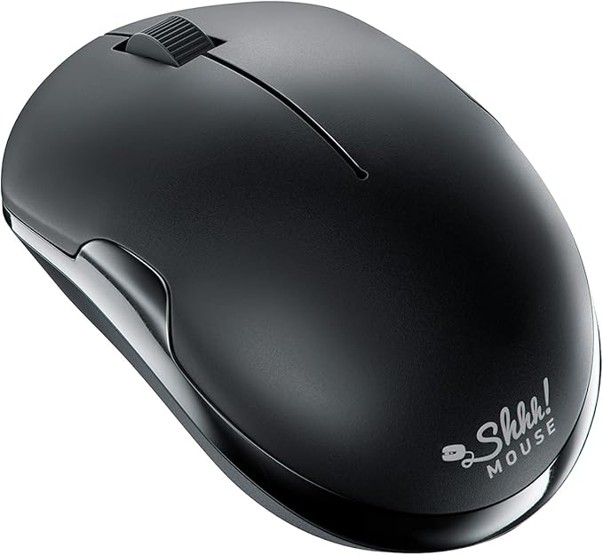 SHHHMOUSE – Wireless Silent Optical Mouse with USB Receiver and Batteries – Cordless, Portable, Quiet Click Mouse for PC, Laptop, Chromebook, Computer