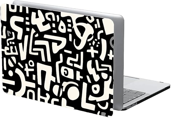 COTAIL Compatible with MacBook Air 13.3 13.6 Inch Case 2022 2021 2020 2019 Plastic Hard Shell Case Cover,13.6 Air (A2681) M2 2022, Black and White Letters