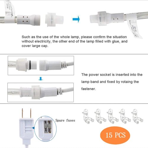 360 LED Rope Lights by [Brand Name] - 50ft Waterproof Flexible Tube Lights with 8 Modes | Perfect for Outdoor Decor