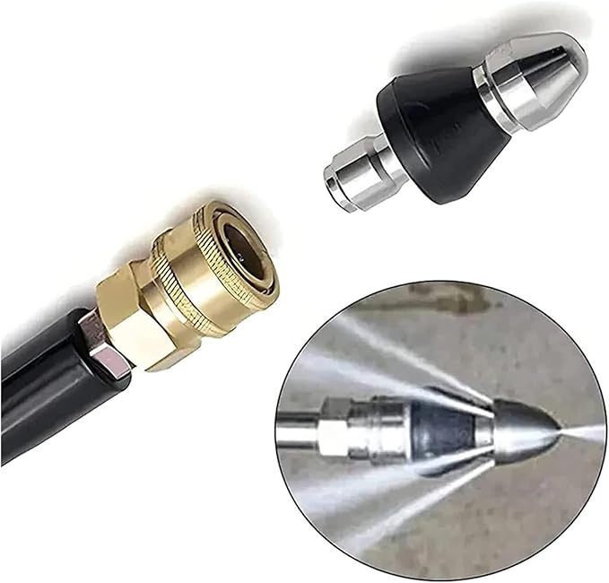 Sewer Cleaning Tool High Pressure Turbo Washer Nozzle Gutter Cleaning Tool Massage Clogged Pipes Opens Clogging Of Sewage Pipes(A)