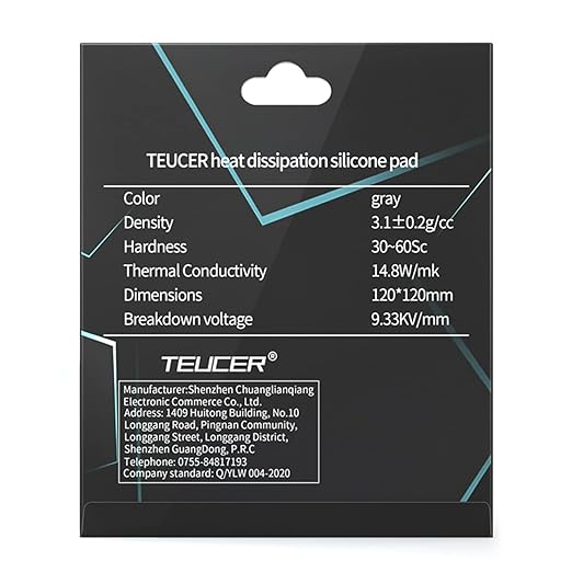 WithFlying Thermal Pad 14.8 W/mK, 120x120x1.5mm, Non Conductive, High Temp Resistance, Silicone, For Laptop, GPU, CPU, LED Cooler