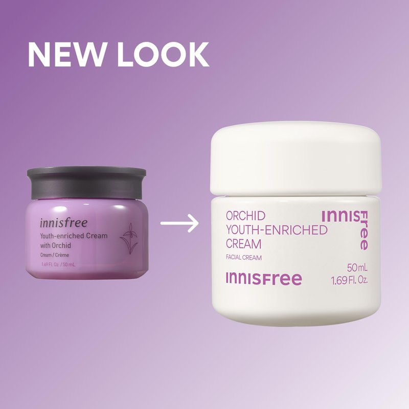 innisfree Orchid Youth‑Enriched Cream | Korean Firming Face Moisturizer with Hyaluronic Acid and Niacinamide for Hydrating, Anti‑Aging Care and Youthful‑Looking Skin