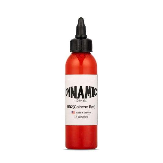 DYNAMIC COLOR CO- Chinese Red Tattoo Ink (4oz Bottle): Vibrant, Sterilized, Vegan & USA-Made Since 1990 – Trusted by Artists Worldwide
