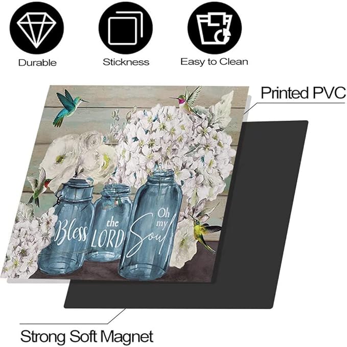 Farmhosue Floral Dishwasher Magnet Cover Decals Dishwasher Magnetic Sticker,Flower Vase Bless Home Magnets Panel Decal for Home Kitchen Appliance Decor 23"x26"