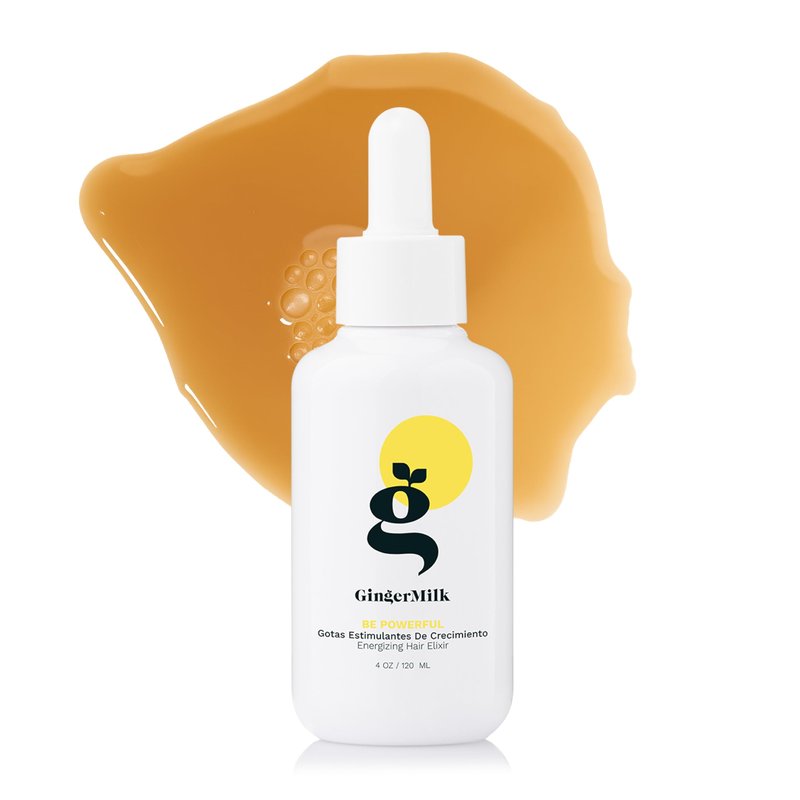 Ginger Milk Natural Care Ginger Root Extract | Hair Growth Serum & Growth Stimulating Hair Drops for Hair Loss Control | Vegan Energizing Hair Elixir with Rosemary & Biotin | Be Powerful (4 fl oz)