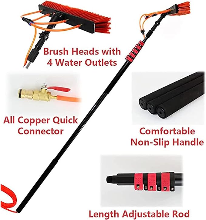 12-36 Foot Window Cleaning Water Fed Poles,Window Cleaning Water Fed Poles Roof Cleaning Tools,Cleaning Tool for Window Glass, Solar Panel,6m/20FT