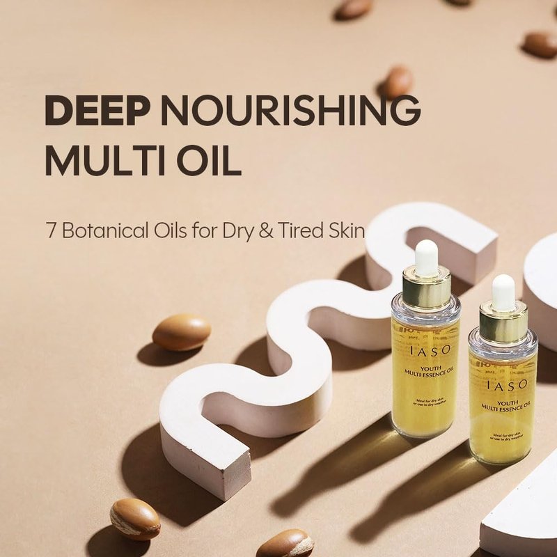 Youth Multi Essence Oil - Korean Face & Body Oil with Retinol, Jojoba, Rosehip & Squalane | Lightweight Hydration & Radiance Boost, 1 oz