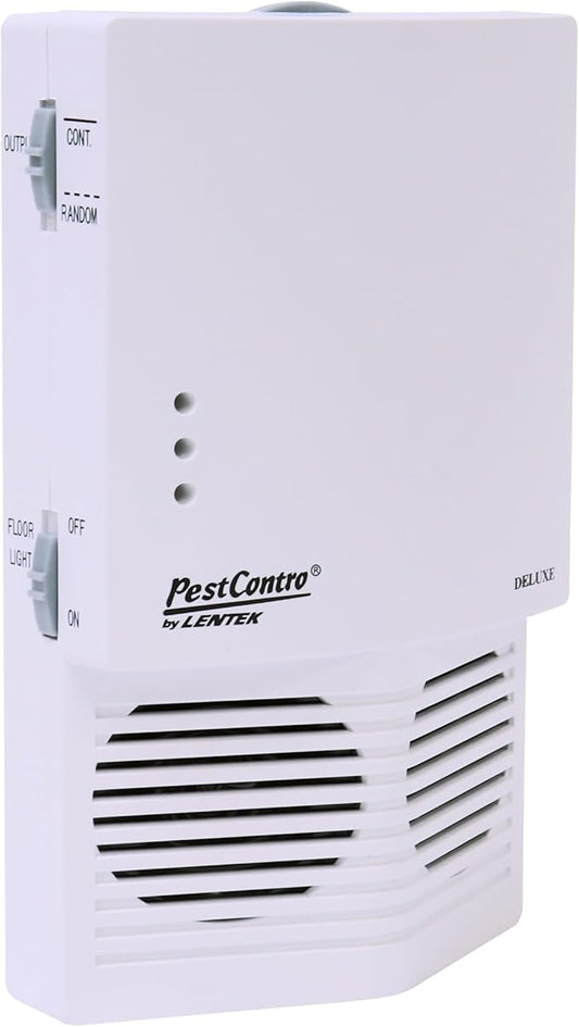 PestContro Deluxe Ultrasonic Rodent Repeller with Light, Bi-Directional Speakers, Direct Plug-in Non-Lethal Pest Control for Mice Rats Squirrels Chipmunks Kitchen Office Garage Basement Shed Attic