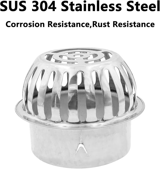 Roof Floor Drain,SAFYY 304 Stainless Steel Roof Drain Dome,Balcony Roof Dome Drain Cover,Yard Outdoor Anti Blocking Strainer,Gardens Gutter Cleaning Tool,Rain Bucket Drainage Parts (1, 150mm/6)