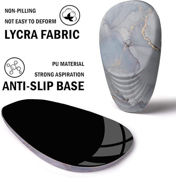 LSLXDCLJ Ergonomic Mouse Pad with Wrist Rest Support,Mousepad Relief Carpal Tunnel Pain, Entire Memory Foam Mouse Pad with Non-Slip PU Base, Wireless Mouse Pad, Cloud Marble