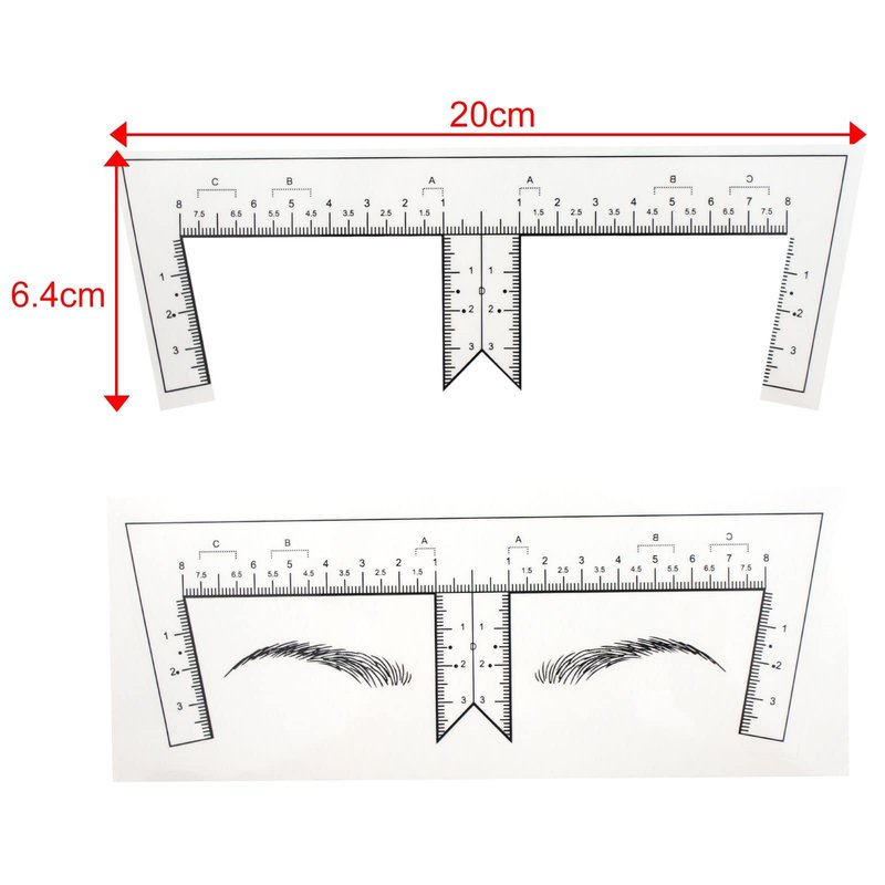 Guapa 50pcs/Pack Eyebrow Ruler with Brow Shape Disposable Microblading Ruler Sticker Adhesive Brows Positioning Measure Tool